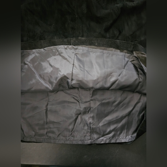 Vintage - Suede "Changes" Fully Lined Black A Line Midi Skirt - Size 10 - Picture 3 of 5